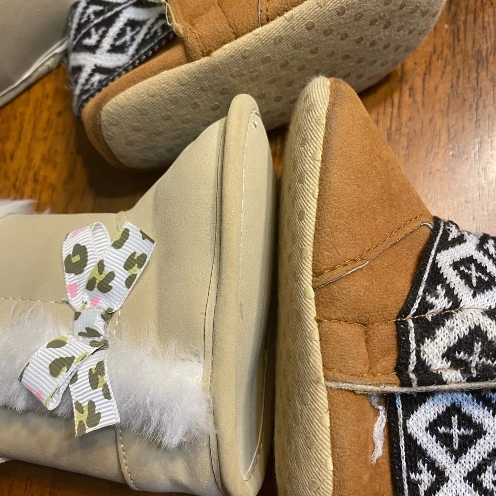 Child of mine and unbranded pair of boots. (2pair) Size 2.  Infant winter boots.